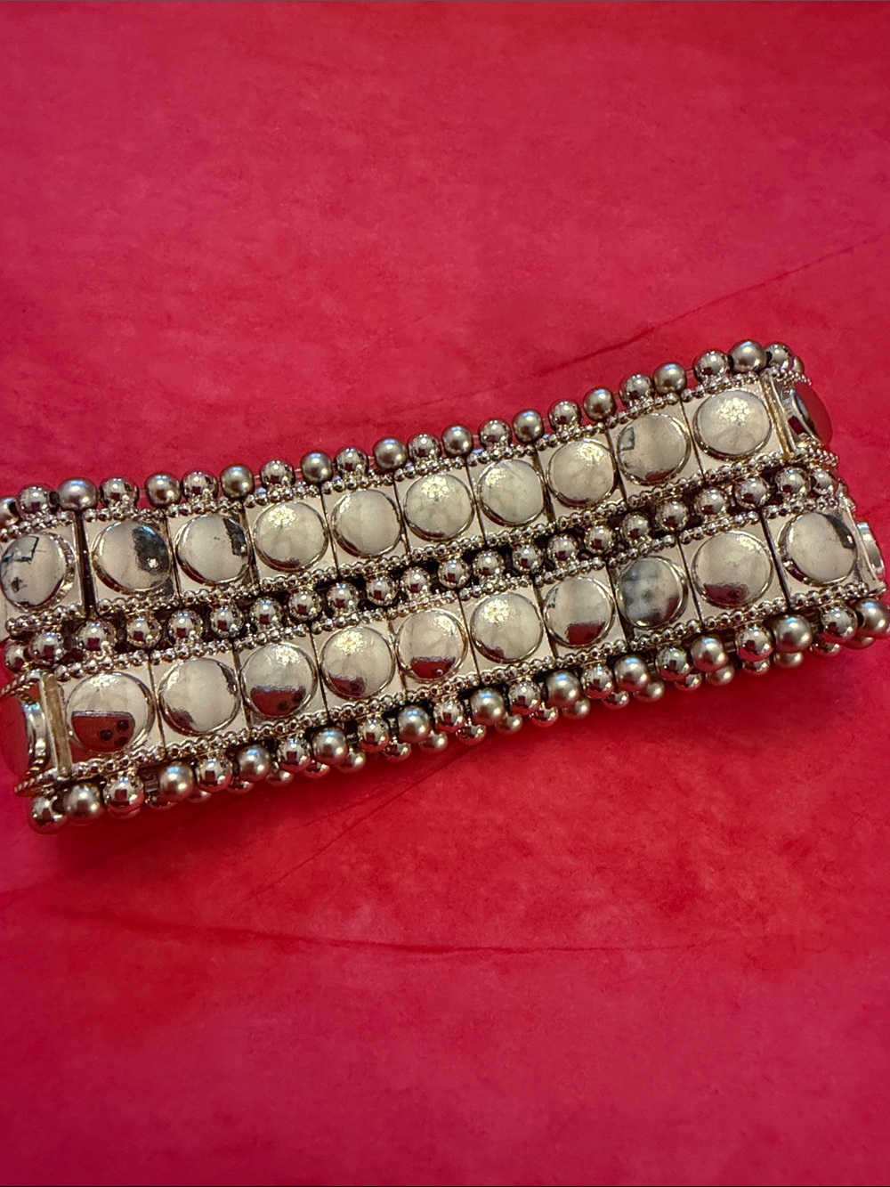 Chico's Shiny Gold Multi-Row Beaded Bracelet